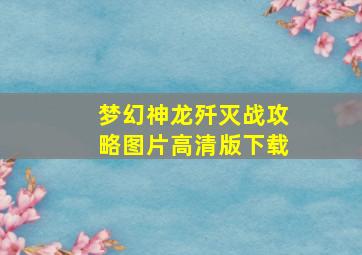 梦幻神龙歼灭战攻略图片高清版下载