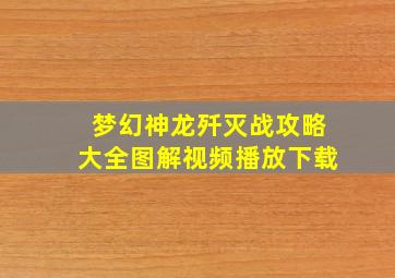 梦幻神龙歼灭战攻略大全图解视频播放下载