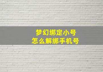 梦幻绑定小号怎么解绑手机号