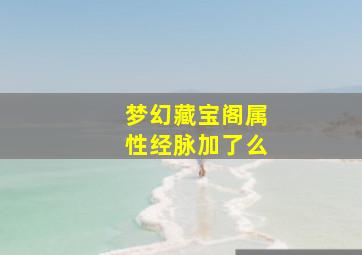 梦幻藏宝阁属性经脉加了么