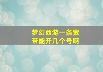 梦幻西游一条宽带能开几个号啊