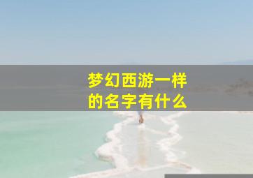 梦幻西游一样的名字有什么