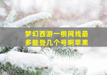 梦幻西游一根网线最多能登几个号啊苹果