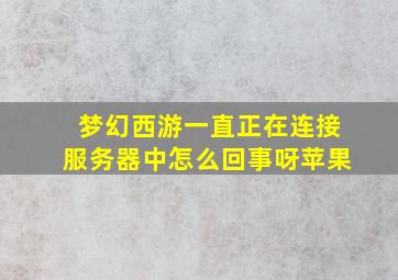 梦幻西游一直正在连接服务器中怎么回事呀苹果