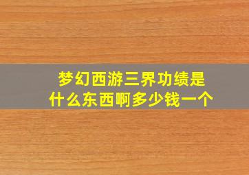 梦幻西游三界功绩是什么东西啊多少钱一个