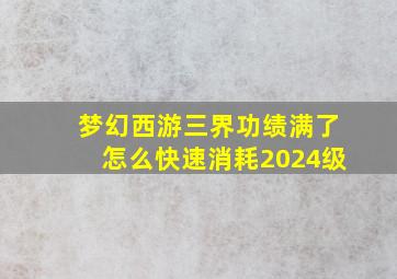 梦幻西游三界功绩满了怎么快速消耗2024级