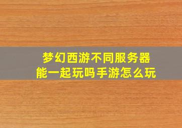 梦幻西游不同服务器能一起玩吗手游怎么玩