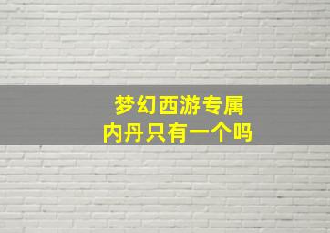 梦幻西游专属内丹只有一个吗