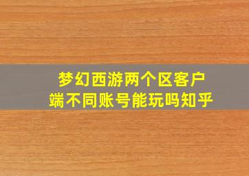 梦幻西游两个区客户端不同账号能玩吗知乎