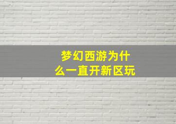 梦幻西游为什么一直开新区玩