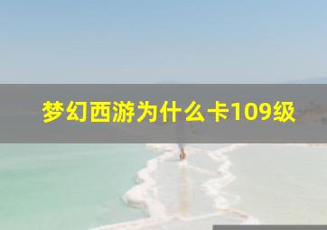 梦幻西游为什么卡109级