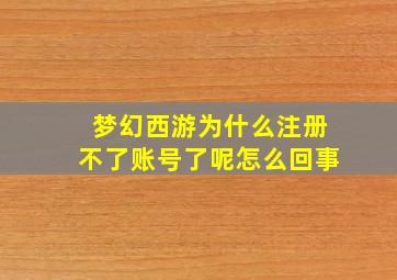 梦幻西游为什么注册不了账号了呢怎么回事