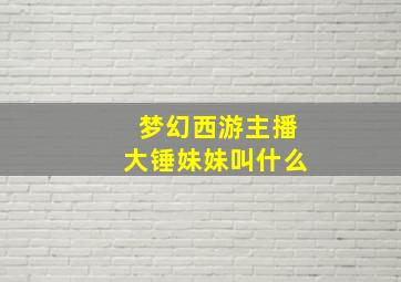 梦幻西游主播大锤妹妹叫什么