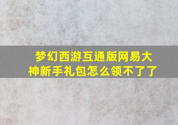 梦幻西游互通版网易大神新手礼包怎么领不了了