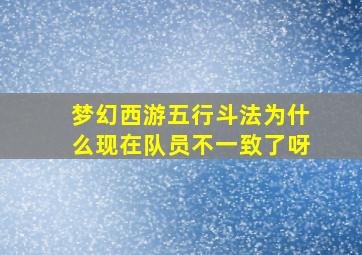 梦幻西游五行斗法为什么现在队员不一致了呀