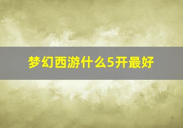 梦幻西游什么5开最好