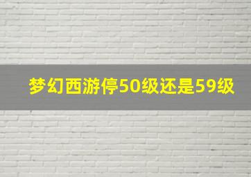 梦幻西游停50级还是59级