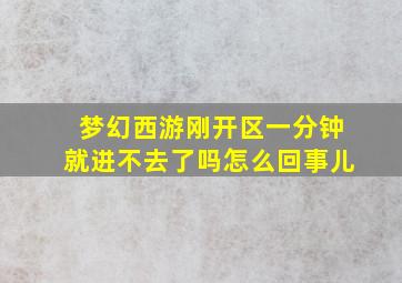 梦幻西游刚开区一分钟就进不去了吗怎么回事儿