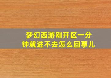 梦幻西游刚开区一分钟就进不去怎么回事儿