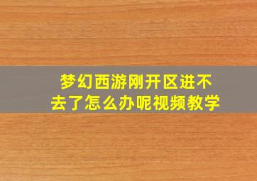 梦幻西游刚开区进不去了怎么办呢视频教学