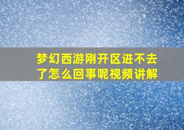 梦幻西游刚开区进不去了怎么回事呢视频讲解