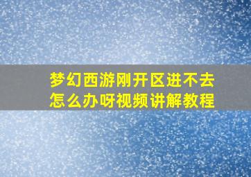 梦幻西游刚开区进不去怎么办呀视频讲解教程