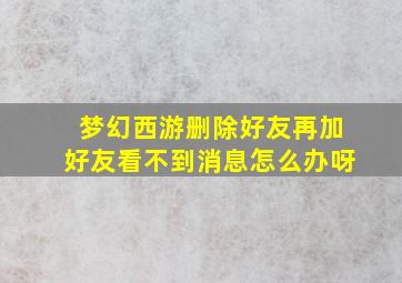 梦幻西游删除好友再加好友看不到消息怎么办呀