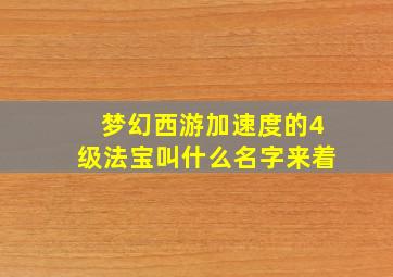 梦幻西游加速度的4级法宝叫什么名字来着