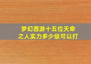 梦幻西游十五位天命之人实力多少级可以打