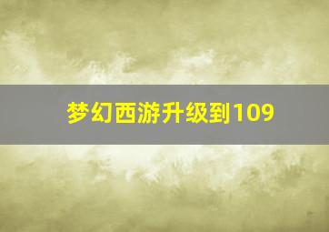 梦幻西游升级到109