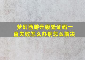 梦幻西游升级验证码一直失败怎么办啊怎么解决