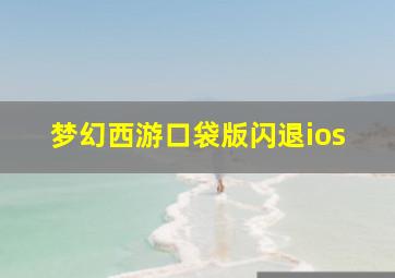 梦幻西游口袋版闪退ios