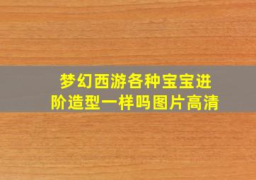 梦幻西游各种宝宝进阶造型一样吗图片高清