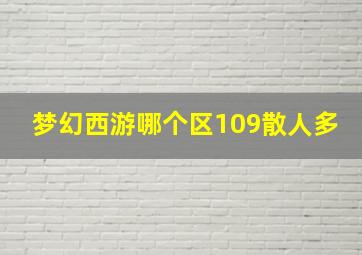 梦幻西游哪个区109散人多