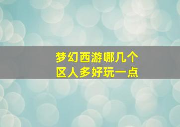 梦幻西游哪几个区人多好玩一点