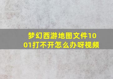 梦幻西游地图文件1001打不开怎么办呀视频