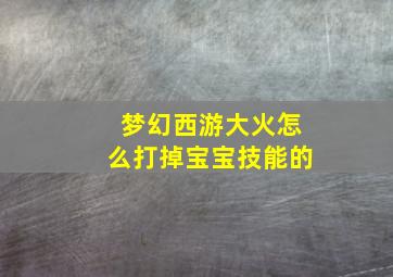 梦幻西游大火怎么打掉宝宝技能的