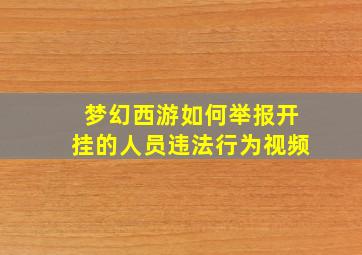 梦幻西游如何举报开挂的人员违法行为视频