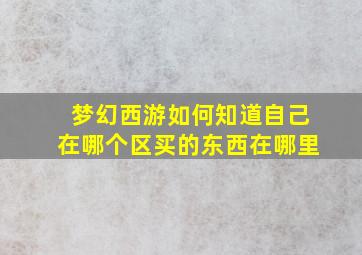 梦幻西游如何知道自己在哪个区买的东西在哪里