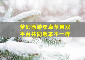 梦幻西游安卓苹果双平台共同版本不一样