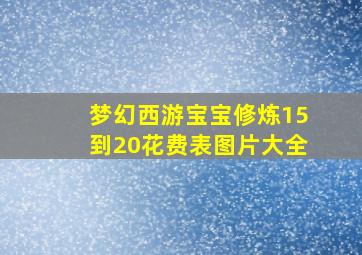 梦幻西游宝宝修炼15到20花费表图片大全