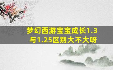 梦幻西游宝宝成长1.3与1.25区别大不大呀