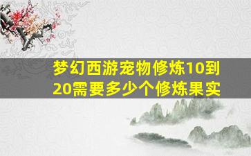 梦幻西游宠物修炼10到20需要多少个修炼果实