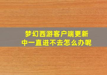 梦幻西游客户端更新中一直进不去怎么办呢