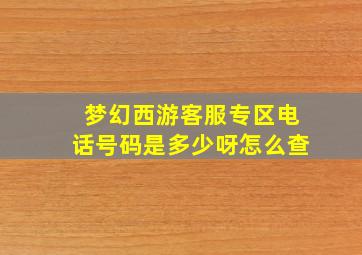 梦幻西游客服专区电话号码是多少呀怎么查