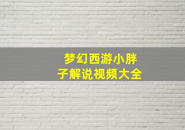 梦幻西游小胖子解说视频大全