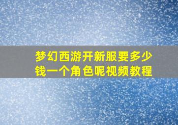 梦幻西游开新服要多少钱一个角色呢视频教程