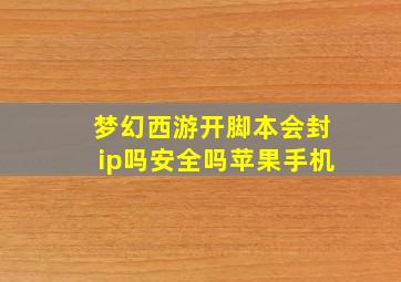 梦幻西游开脚本会封ip吗安全吗苹果手机