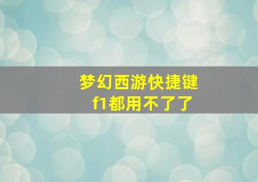 梦幻西游快捷键f1都用不了了