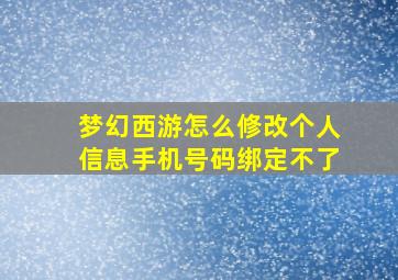 梦幻西游怎么修改个人信息手机号码绑定不了